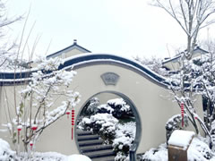 初雪后的仙海院子，驚艷了人間